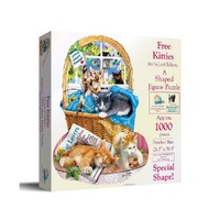 SunsOut Free Kitties Shaped Jigsaw Puzzle 1000 Pieces (SUN97058)
