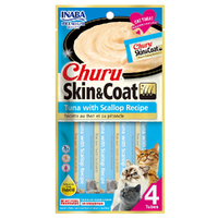 Inaba Churu Skin & Coat Cat Treat Tuna w/ Scallop 6 x 56g