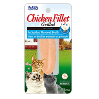 Inaba Chicken Fillet Grilled Cat Treat in Scallop Flavored Broth 6 x 25g