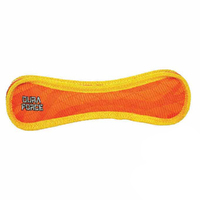 DuraForce Bone Tiger Dog Squeaker Toy Orange/Yellow 28.5cm