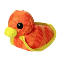 DuraForce Duck Interactive Play Pet Dog Squeaker Toy Tiger Orange