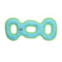 DuraForce 3-Way Tug Interactive Play Dog Squeaker Toy Tiger Blue