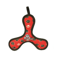 Tuffy Jr Boomerang Interactive Play Dog Squeaker Toy Red Paws