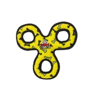 Tuffy Jr 3-Way Tug Interactive Play Dog Squeaker Toy Yellow Bones