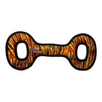 Tuffy Mega Tug Oval Interactive Play Dog Squeaker Toy Tiger Print