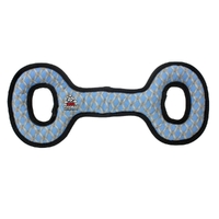Tuffy Mega Tug Oval Interactive Play Dog Squeaker Toy Chain Link Print