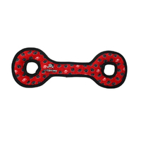 Tuffy Ultimate Tug O-War Interactive Play Dog Squeaker Toy Red Paws