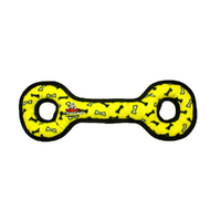 Tuffy Ultimate Tug O-War Interactive Play Dog Squeaker Toy Yellow Bones