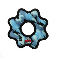 Tuffy Ultimate Gear Ring Interactive Play Dog Squeaker Toy Camo Blue