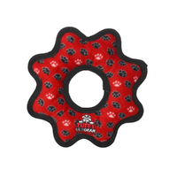 Tuffy Ultimate Gear Ring Interactive Play Dog Squeaker Toy Red Paws