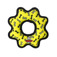 Tuffy Ultimate Gear Ring Interactive Play Dog Squeaker Toy Yellow Bones