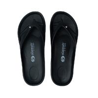 Slappas Arch Support Durable Comfy Thongs Black Crystal Size 38 (TS-BKC38)