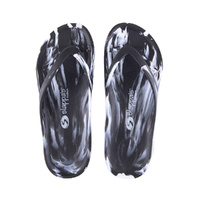 Slappas Arch Support Durable Comfy Thongs Black & White Size 38 (TS-BW38)