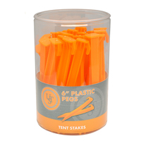 UST Orange Tent Plastic Pegs No-Slip Hooks 6 Inch 36 Pack (U-02090SD)