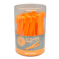 UST Orange Tent Plastic Pegs No-Slip Hooks 6 Inch 36 Pack (U-02090SD)