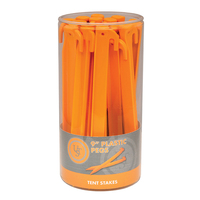 UST Orange Tent Plastic Pegs No-Slip Hooks 9 Inch 30 Pack (U-02092SD)