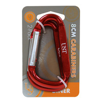 UST Carabiner Twin Pack 8cm Assorted x 12 (U-02113-PDQ12)