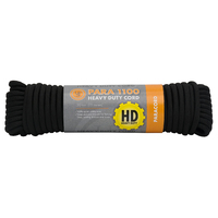 9 Pack UST Paracord 1100 Hank Heavy Duty Cord 50ft Black (U-11C50-PDQ9)