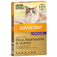 Advocate Cat 4kg & Over Purple Spot On Flea Wormer Treatment 1 Pack