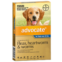 Advocate Extra Large Dog 25kg & Over Blue Spot On Flea Wormer Treatment 3 Pack