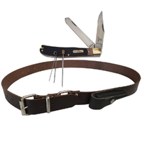 Wolf Creek Bushmans Genuine Leather Belt & Pocket Knife (WC-8973-BB)