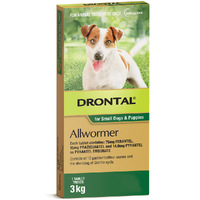 Drontal Chewable Allwormer for Puppies & Small Dogs 3kg 4 Pack