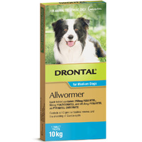 Drontal Chewable Allwormer for Dogs Medium 3-10kg 5 Pack
