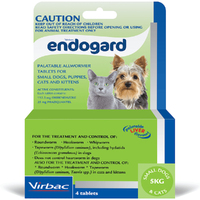Endogard Broadspectrum All-Wormer Tablets for Small Dogs 5kg Puppies 4 Pack 