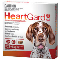 Heartgard Plus 23-45kg Dogs Wormer Treatment & Control Brown 6 Chews 