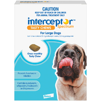 Interceptor Spectrum Tasty Chews Worm Control Large Dog Blue 3 Chews (C)