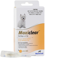 Moxiclear Fleas & Worms Treatment for Dogs 4-10kg Yellow 6 Pack