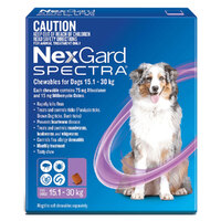 Nexgard Spectra Dogs Chewables Tick & Flea Treatment 15.1-30kg 6 Pack