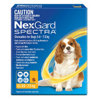 Nexgard Spectra Dogs Chewables Tick & Flea Treatment 3.6-7.5kg 3 Pack