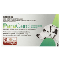 Paragard Large Dogs Allwormer Treatment & Control Tablets 20Kg 3 Pack