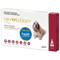 Revolution 10.1-20kg Large Dog Parasite Wormer Treatment Red 3 Pack (W)