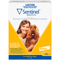 Sentinel Spectrum Medium Dogs Flea Treatment Tasty Chews Yellow 3 Pack (C)