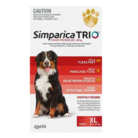 Simparica Trio Flea & Tick Control for Dogs 40.1-60kg Red 3 Pack