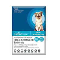 TalentCare Flea Heartworm & Worm Spot-on for Dogs Over 25kg 6 Pack (W)