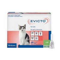 Evicto Spot On Flea & Worm Treatment for Cats 2.6-7.5kg Pink 4 Pack (C)