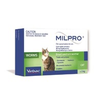 Milpro Broad Spectrum Wormer Tablets for Cats Over 2kg Green 2 Pack (C)
