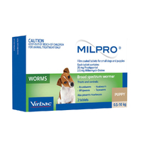 Milpro Broad Spectrum Wormer Tablets for Small Dog & Puppies Green 2 Pack