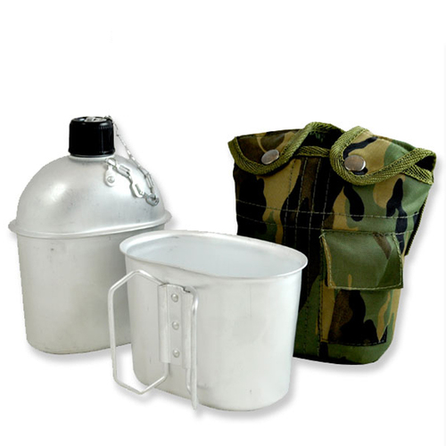 Mustang Aluminium Canteen w/ Camo Cover & Cup 946ml (13627)