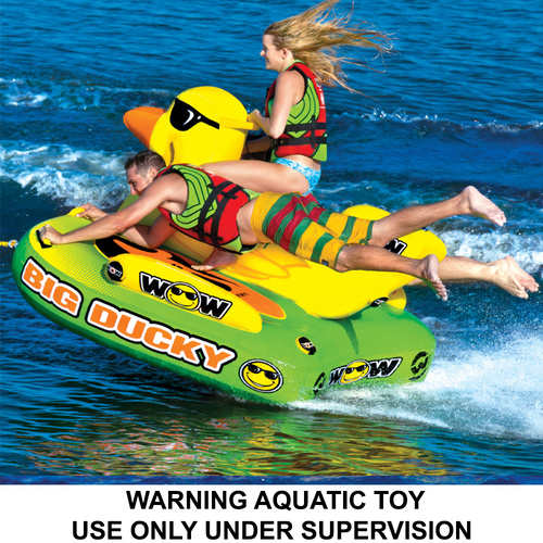 Wow Watersports Big Ducky 3 Person Inflatable Towable Water Ski Tube 18-1140