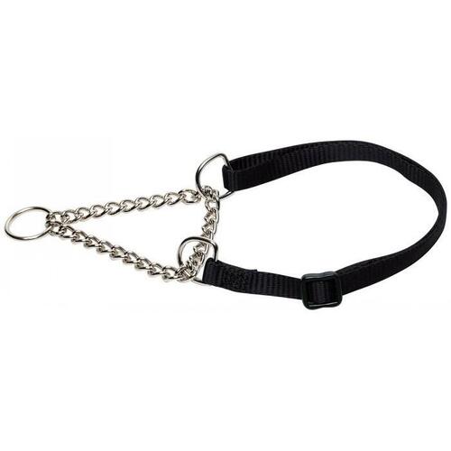 Prestige Pet 3/8 Inch Adjustable Semi Choke Dog Collar Black 25-41cm