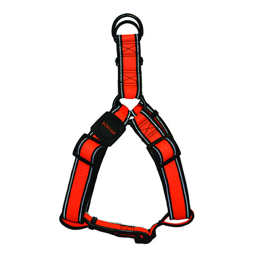 Scream Reflective Step In Dog Harness Loud Orange Small 2.0 x 43-59cm