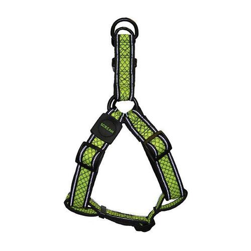 Scream Reflective Step In Dog Harness Loud Green Large 3.2 x 61-86cm