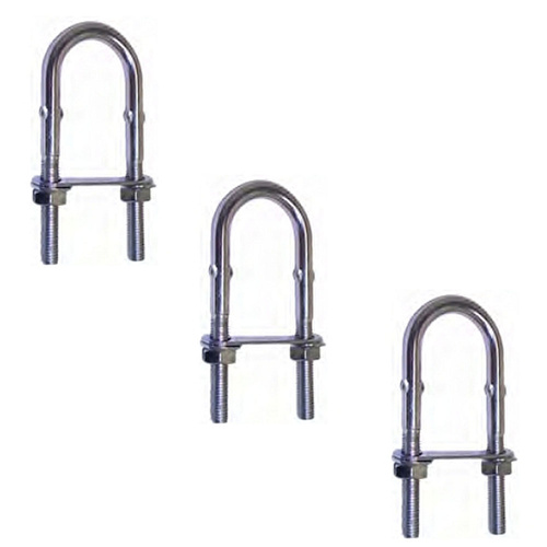 3 PACK BRIDCO U BOLT WITH NUT & WASHER - STAINLESS STEEL - MANY SIZES (A-2613)