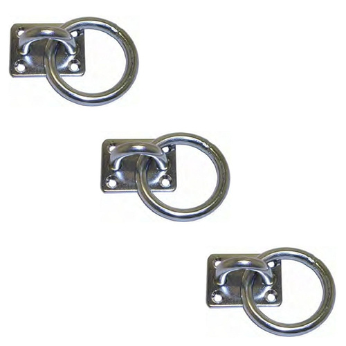3 PACK BRIDCO PAD EYE WITH RING - STAINLESS STEEL - 6MM OR 8MM (A-2620)