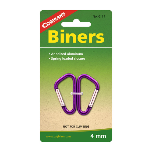 COGHLANS MINI BINERS 4MM - PACK OF 2 - SPRING LOADED CLOSURE (COG 0174)