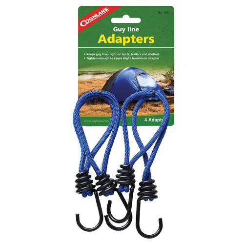 COGHLANS GUY LINE ADAPTERS - PACK OF 4 - PLASTIC COATED HOOKS (COG 705)